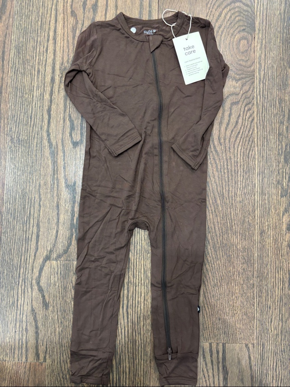 Kyte BABY Chocolate Brown Zip-Front Footie One-Piece